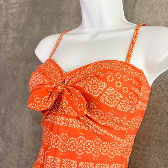 Robin Piccone Swimsuit 4 Isla Plunge One Piece Body Shaping Terracotta Tie NWOT - Picture 3 of 14